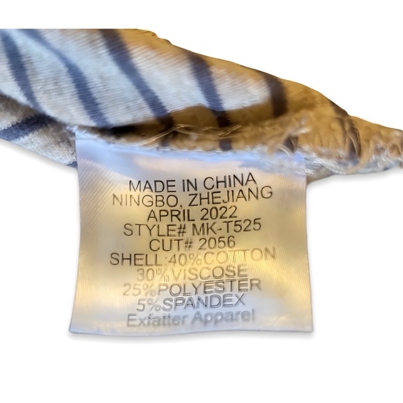 MAISON ME Finley Long sleeve Polo Oat/Slate Blue Size 7 - Picture 3 of 4